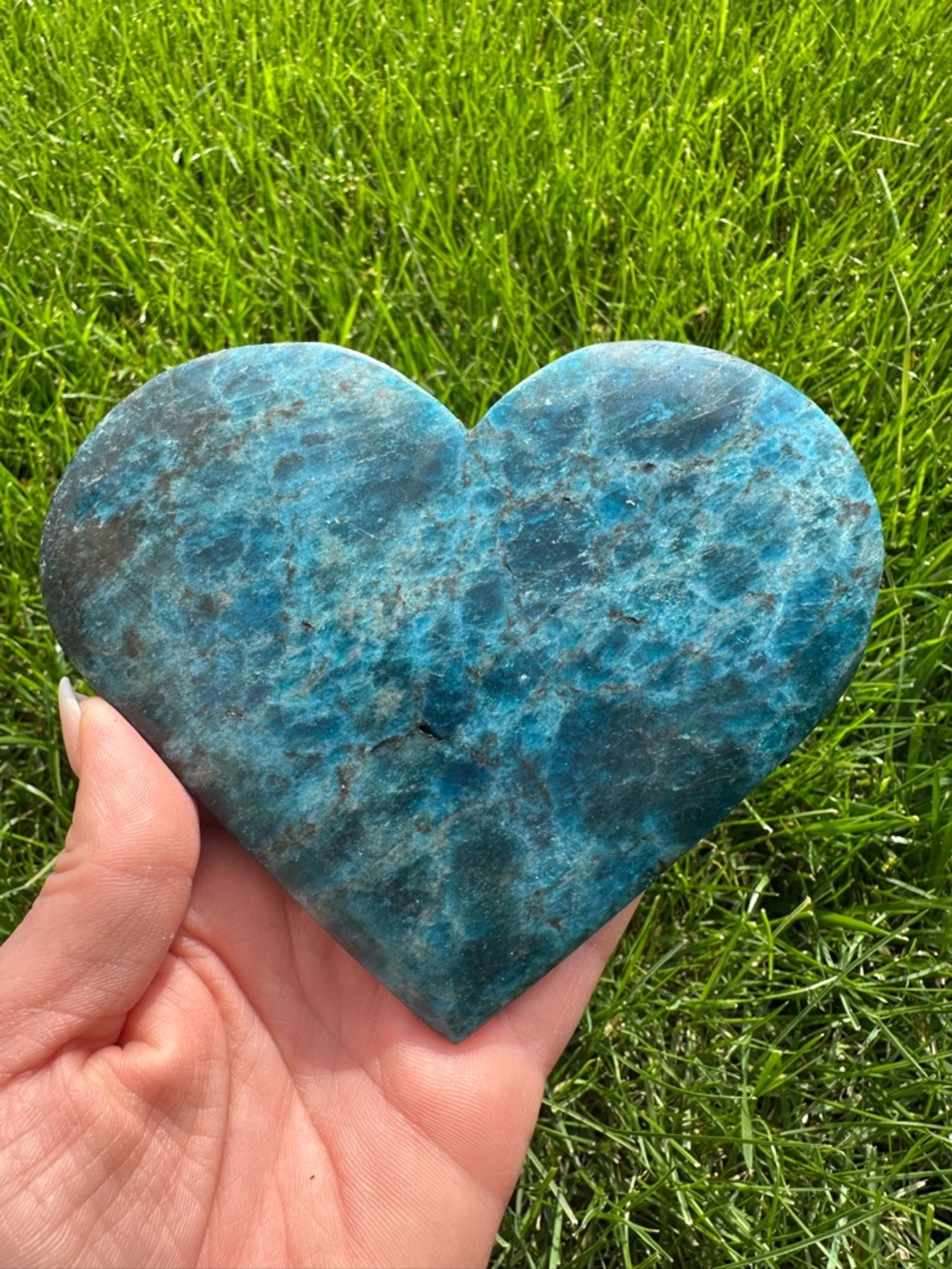 Blue Apatite Heart Stone Accent - Decorative Home Accent